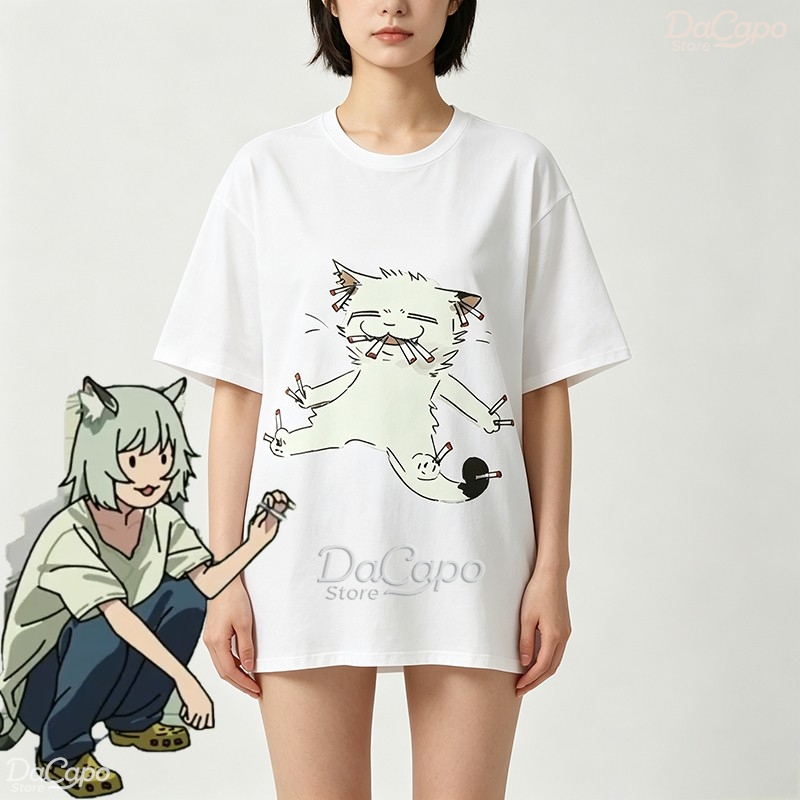 Anime Merchandise Shirt - Футболка Chainsmoker Cat Yaniko Satou с