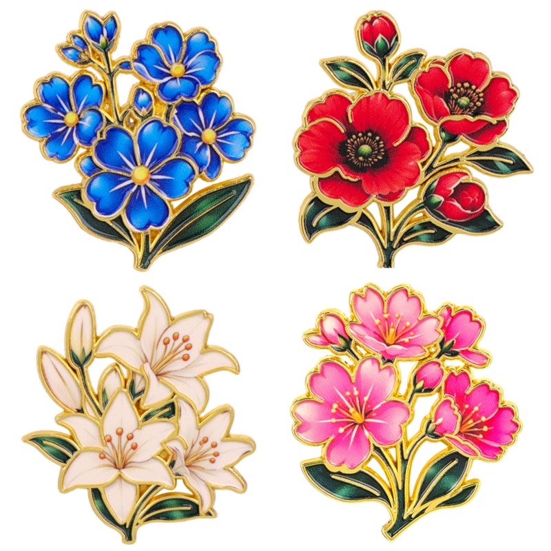 Enamel Pin Set - Милая винтажная цветная эмалевая брошь с