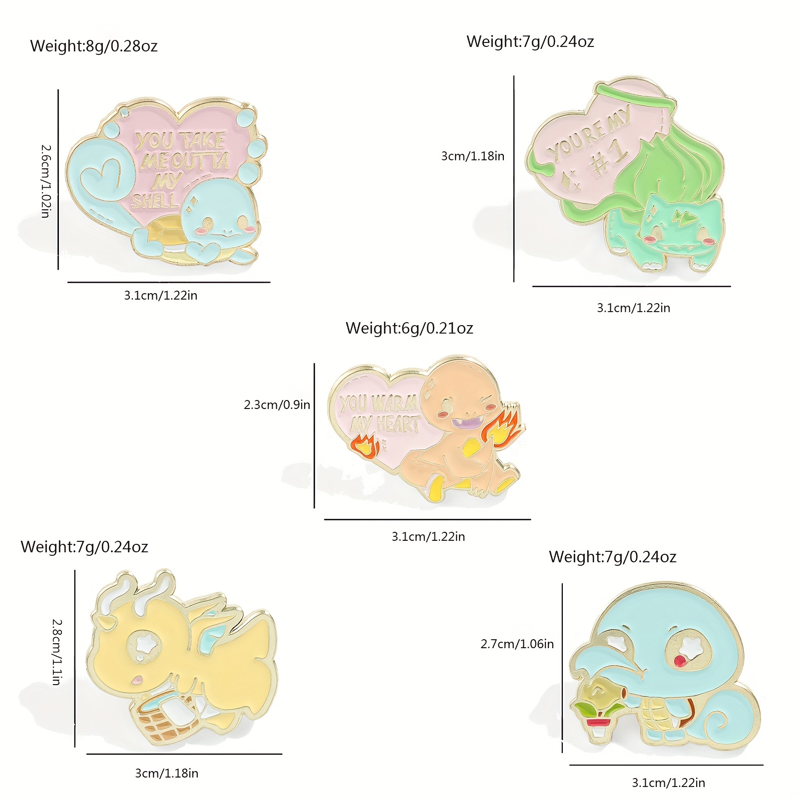 Набор из 5 милых аниме-брошей: – обзор и цена Enamel Pin Set