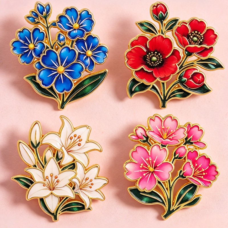 Милая винтажная цветная эмалев – обзор и цена Enamel Pin Set